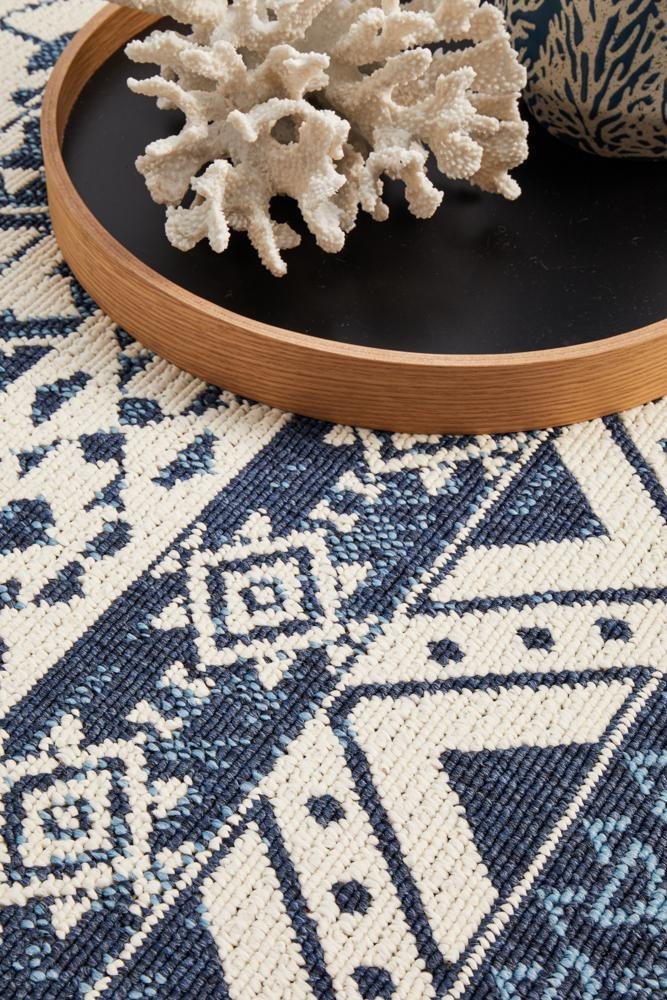 Seaside White Blue Indoor Outdoor Rug - Floorsome - SEASIDE COLLECTION - SSD - 3333 - WHBL - 160X110 - SEASIDE COLLECTION