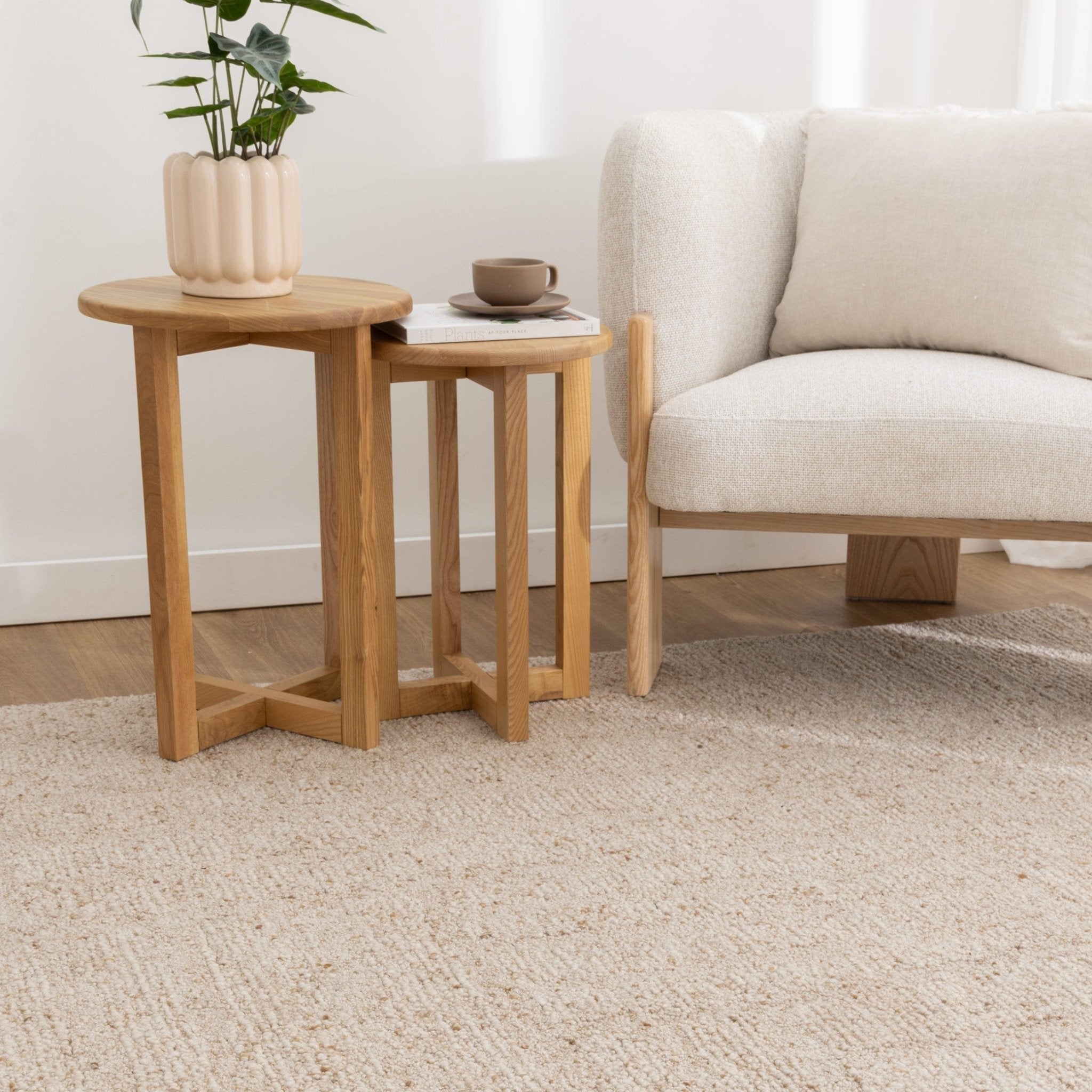 Seren Beige Modern Wool Rug - Floorsome - Area Rug - SERE160BEIG - Area Rug