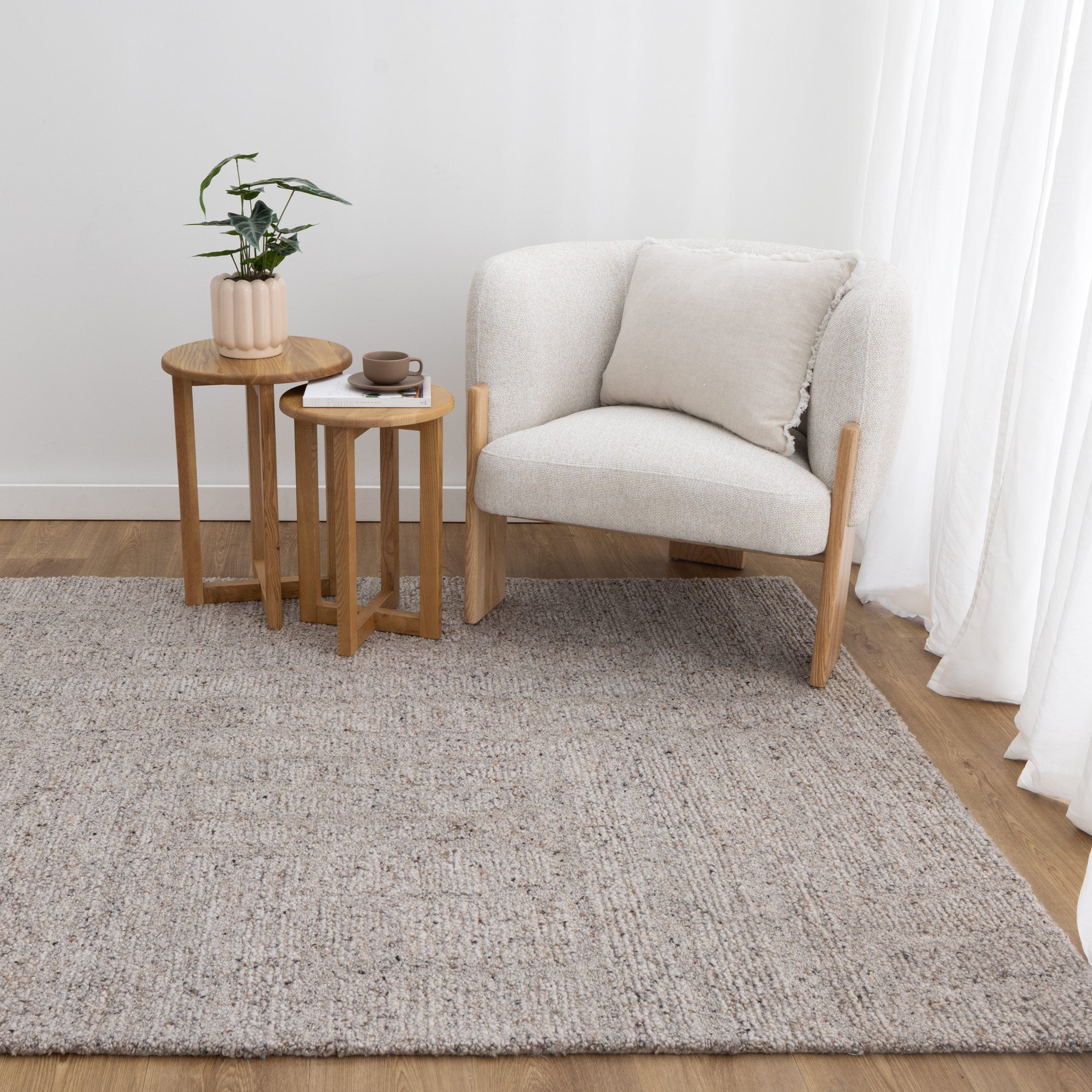 Seren Greige Modern Wool Rug - Floorsome - Area Rug - SERE160GREI - Area Rug