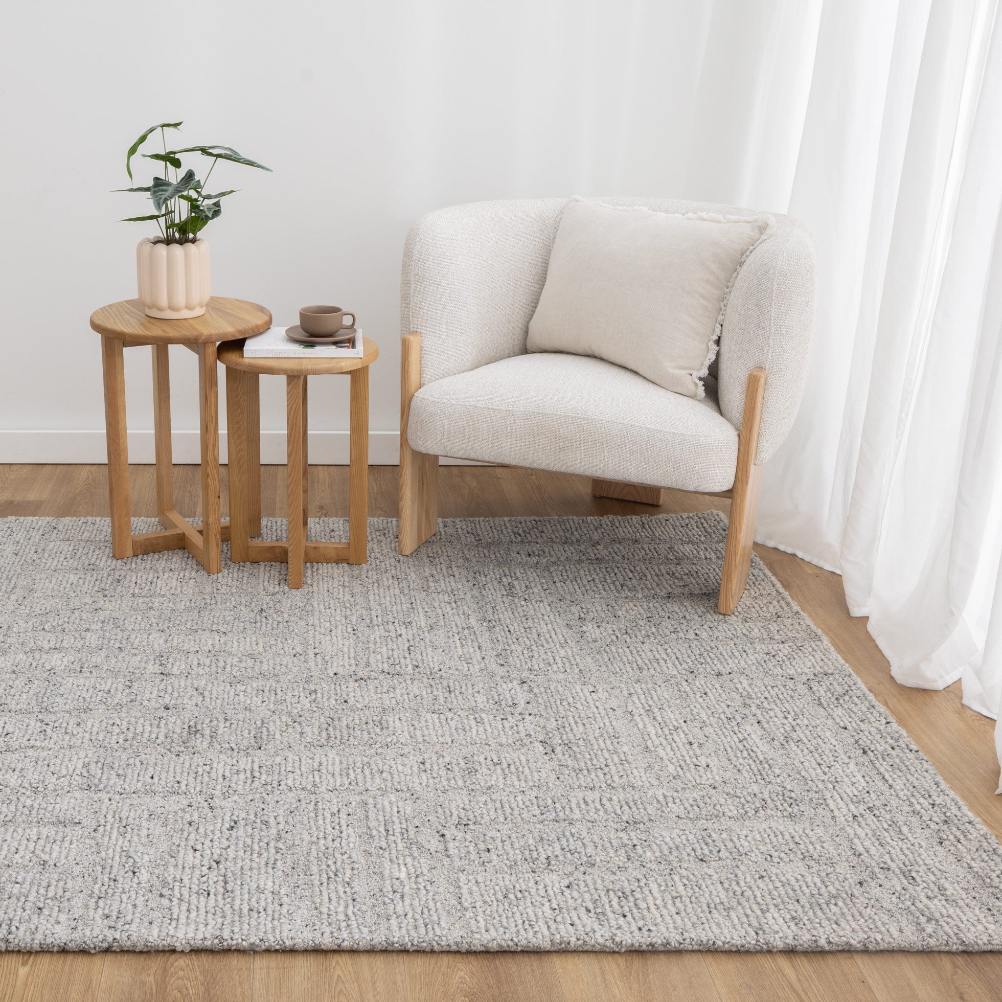Seren Grey Modern Wool Rug - Floorsome - Area Rug - SERE160GREY - Area Rug