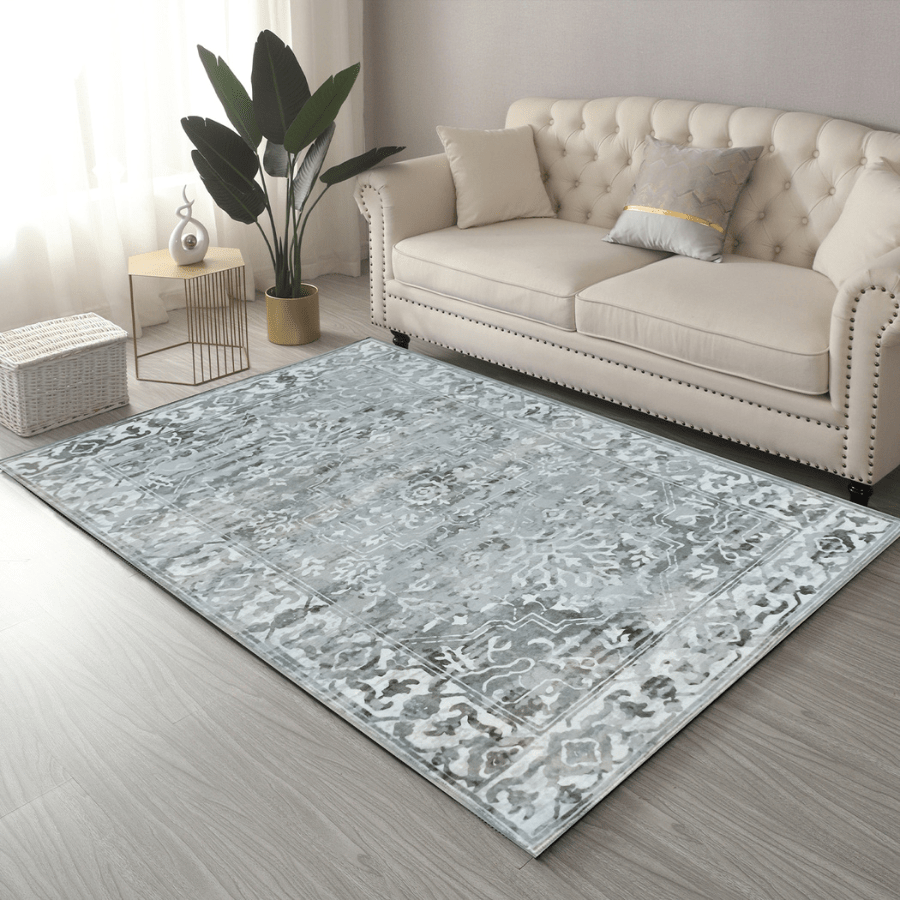 Shay Grey Traditional Machine Washable Rug - Floorsome - MWRSHYGRY060180 - 