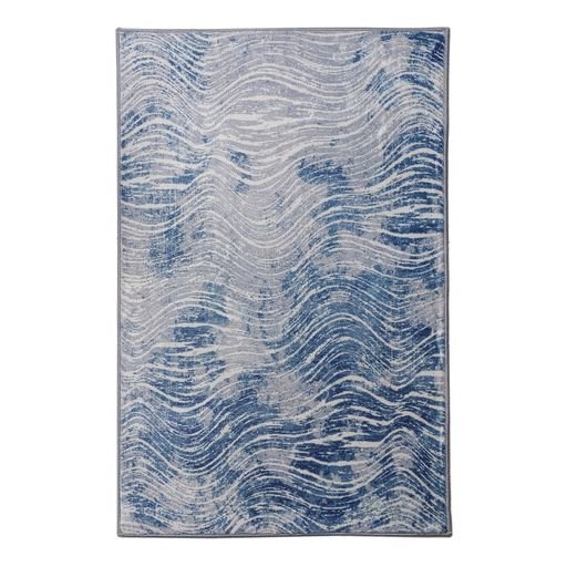 Shikhar Blue Modern Distressed Machine Washable Rug - Floorsome - Modern - MWRSHKBLU060180 - Modern