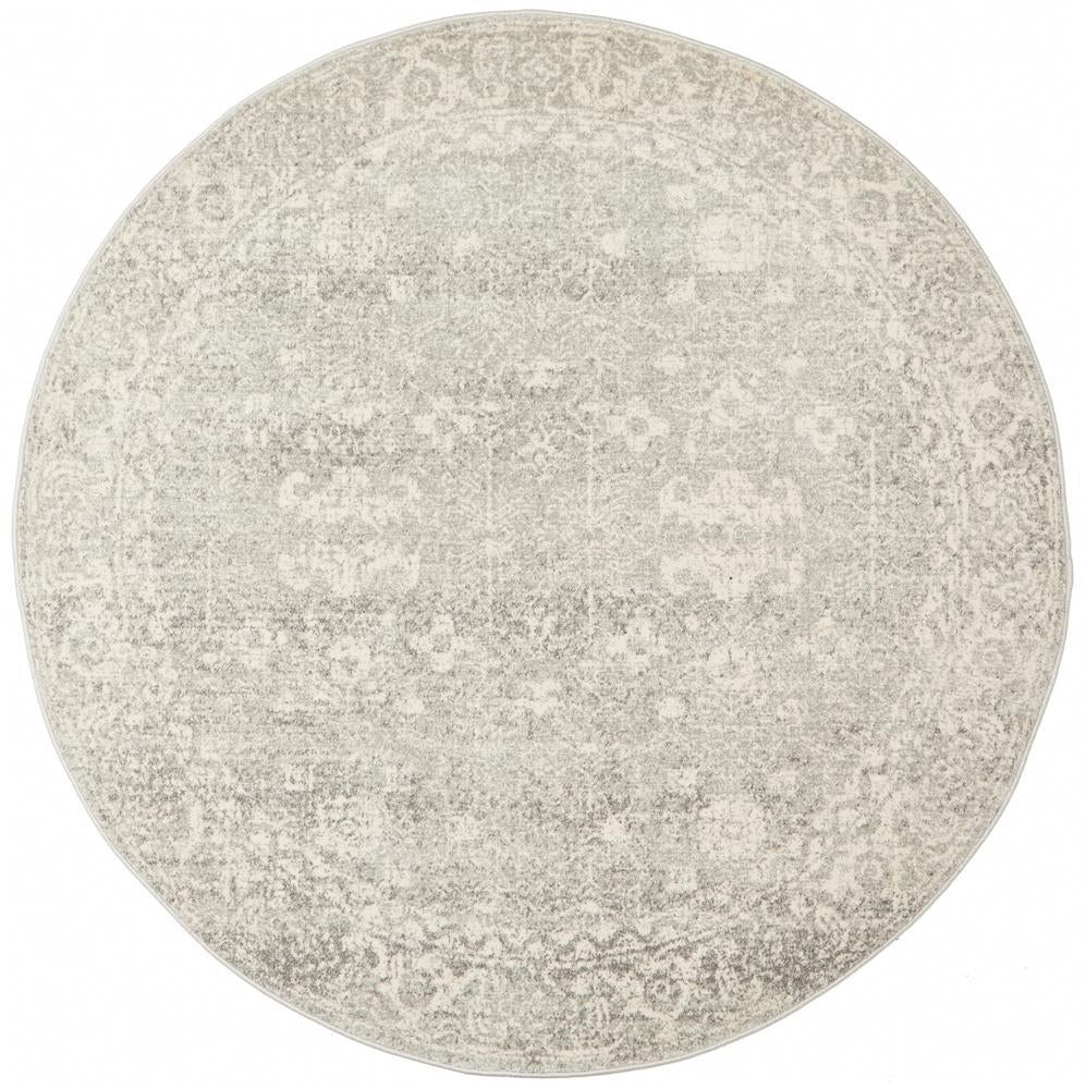 Shine Silver Transitional Round Rug - Floorsome - Modern - EVO - 252 - SIL - 150X150 - Modern