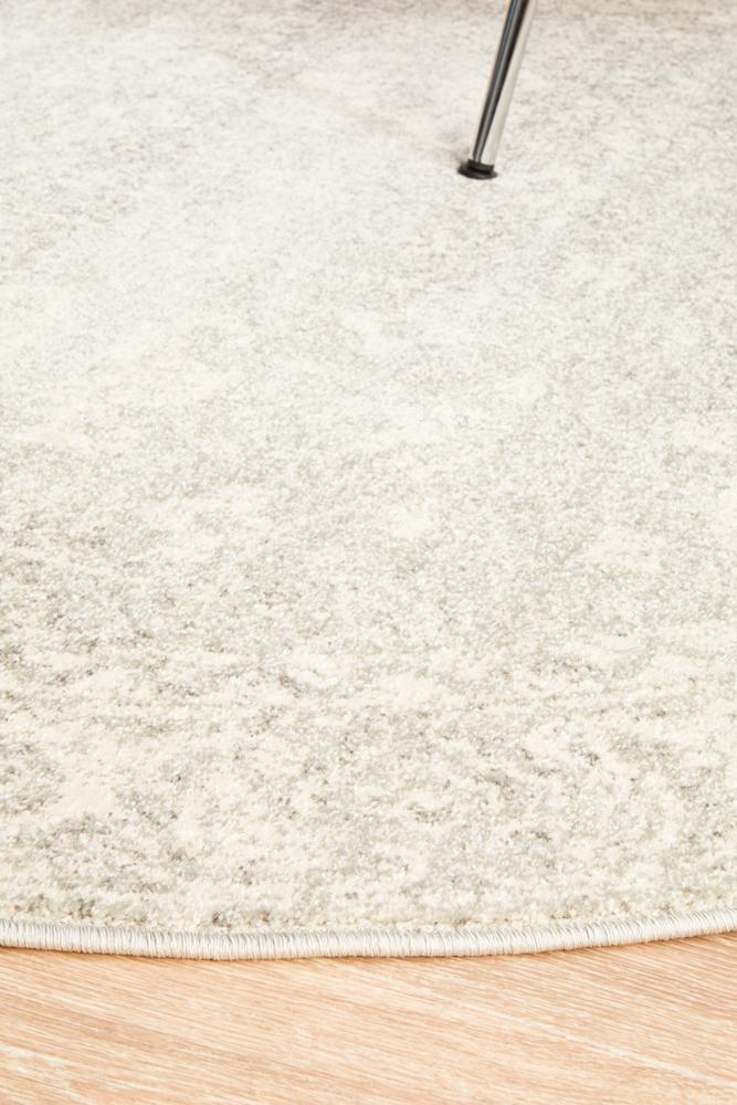 Shine Silver Transitional Round Rug - Floorsome - Modern - EVO - 252 - SIL - 150X150 - Modern