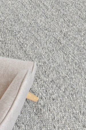 Sibley Silver Wool Rug - Floorsome - FLATWEAVE