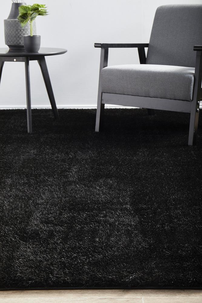 Sienna Black Shag Rug - Floorsome - SIENNA COLLECTION - SIE - BLACK - 170X120 - SIENNA COLLECTION