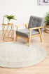 Silver Flower Transitional Round Rug - Floorsome - Modern - EVO - 261 - SIL - 150X150 - Modern