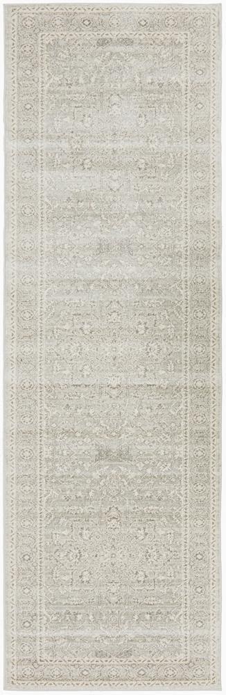 Silver Flower Transitional Runner Rug - Floorsome - Modern - EVO - 261 - SIL - 300X80 - Modern
