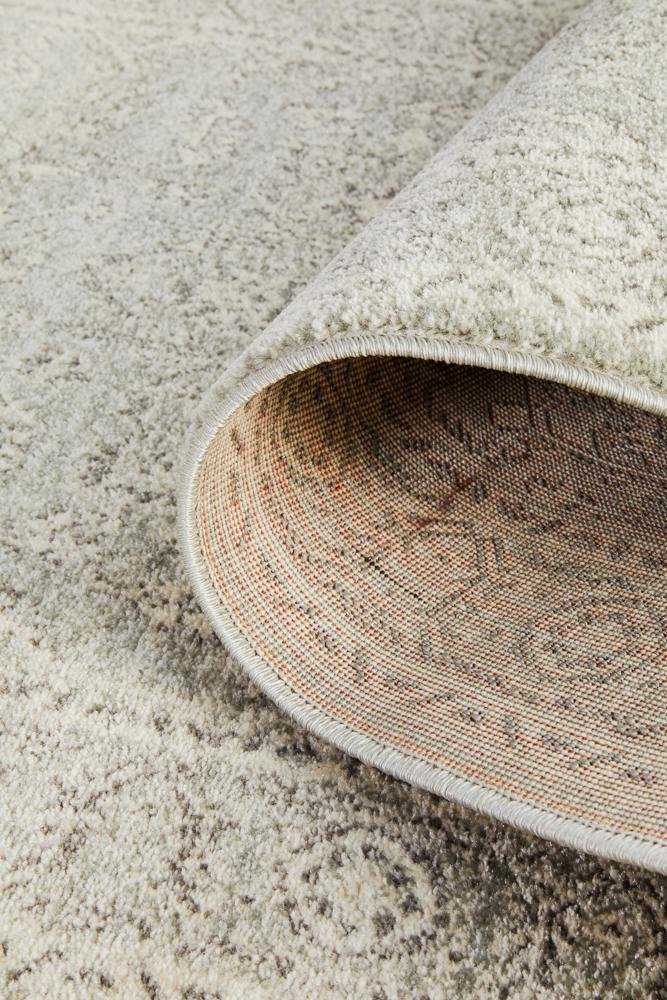 Silver Flower Transitional Runner Rug - Floorsome - Modern - EVO - 261 - SIL - 300X80 - Modern