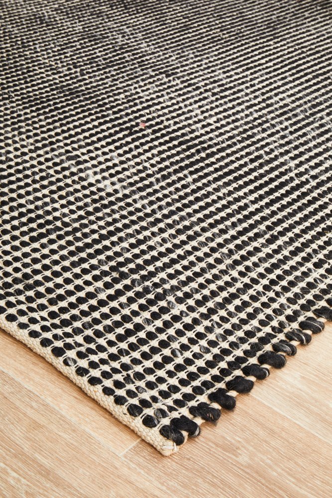 Skandi 300 Black Wool Rug - Floorsome - Modern - SKAN - 300 - BLA - 225X155 - Modern