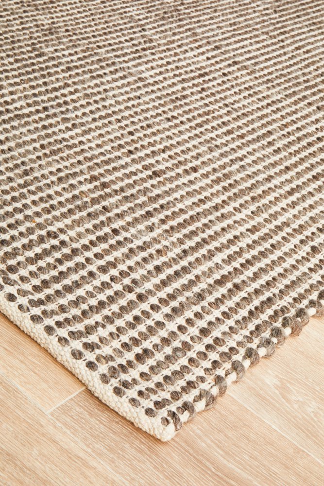 Skandi 300 Brown Wool Rug - Floorsome - Modern
