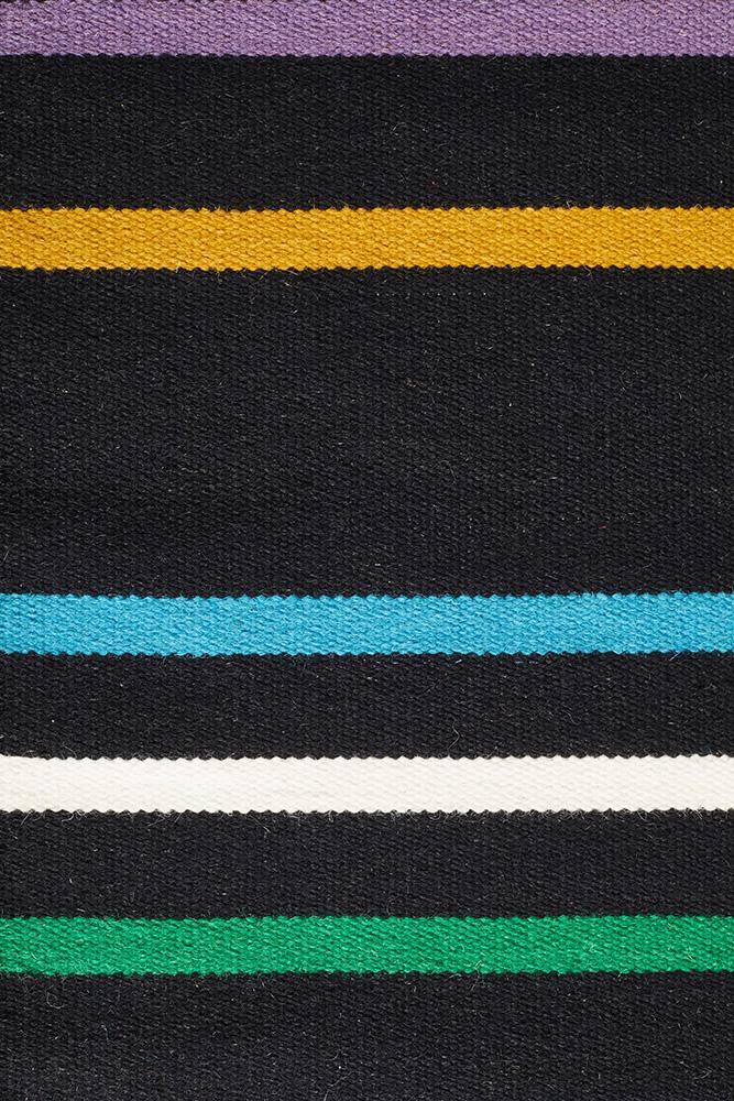 Skandi 306 Flat Weave Multi Black Wool Rug - Floorsome - Modern - SKAN - 306 - MULT - 225X155 - Modern