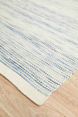 Skandi 310 Blue Flat Weave Rug - Floorsome - Modern