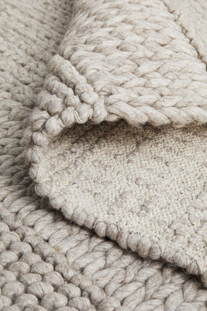 Skandi 314 Grey Felted Wool Rug - Floorsome - Modern