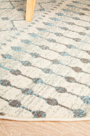 Slate White Transitional Round Rug - Floorsome - Modern