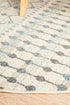 Slate White Transitional Round Rug - Floorsome - Modern - EVO - 260 - WHI - 150X150 - Modern