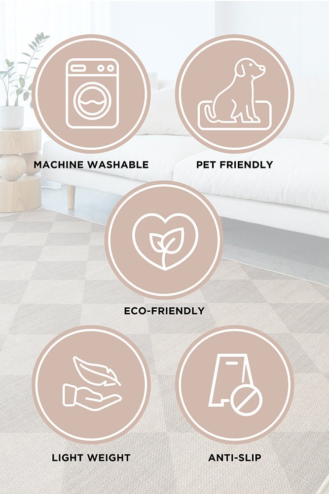 Solar Inesh Natural Washable Rug - Floorsome - Solar - SOL-INESH-220X150 - Solar