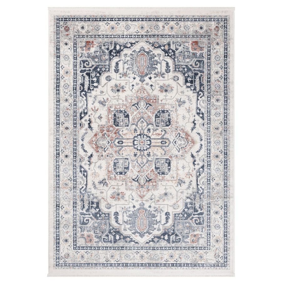 Soreaq Pale Rose and White Traditional Distressed Rug - Floorsome - Rugs