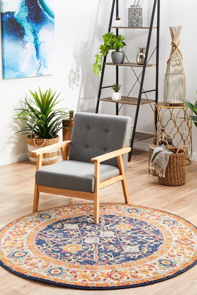Splash Multi Transitional Round Rug - Floorsome - Modern - EVO - 262 - MULT - 150X150 - Modern