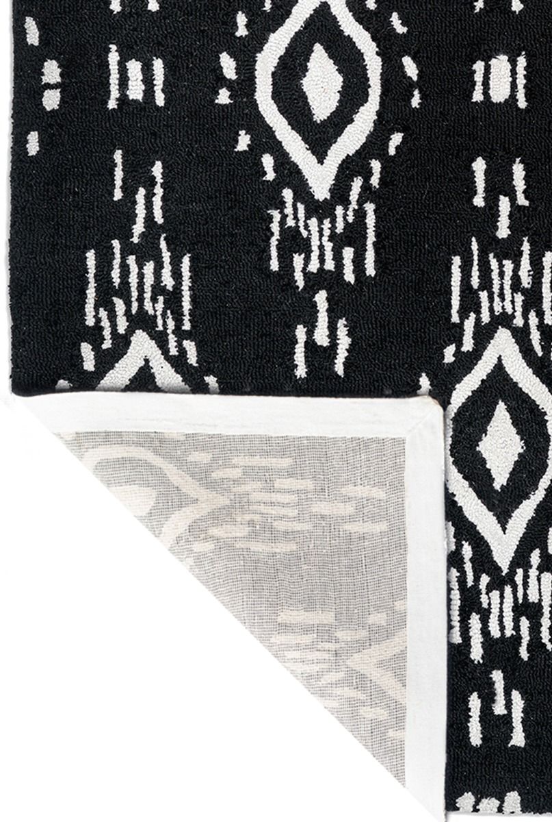 Surah Black And White Tribal P.E.T Indoor Outdoor Rug - Floorsome - Indoor/Outdoor Rugs - PETSURAH0120180 - Indoor/Outdoor Rugs