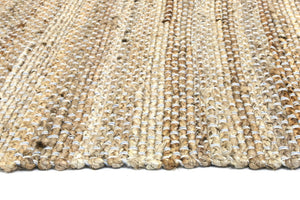 Taj Blue Natural Basket Weave Jute Rug - Floorsome - Natural
