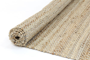 Taj Blue Natural Basket Weave Jute Rug - Floorsome - Natural