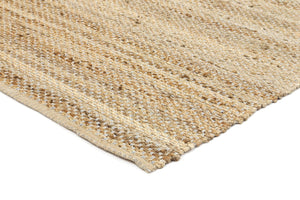 Taj Blue Natural Basket Weave Jute Rug - Floorsome - Natural