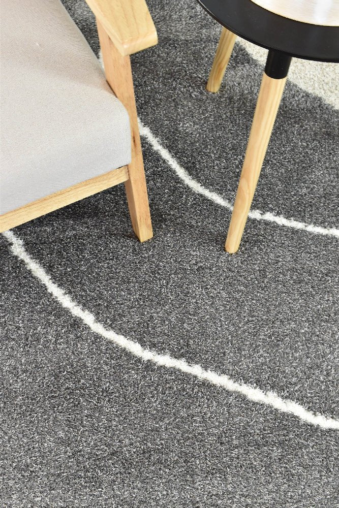 Tango Ripple Grey 74312 690 Shaggy Rug - Floorsome - SHAGGY - LILA - 74312 - 690 - 160X230 - SHAGGY
