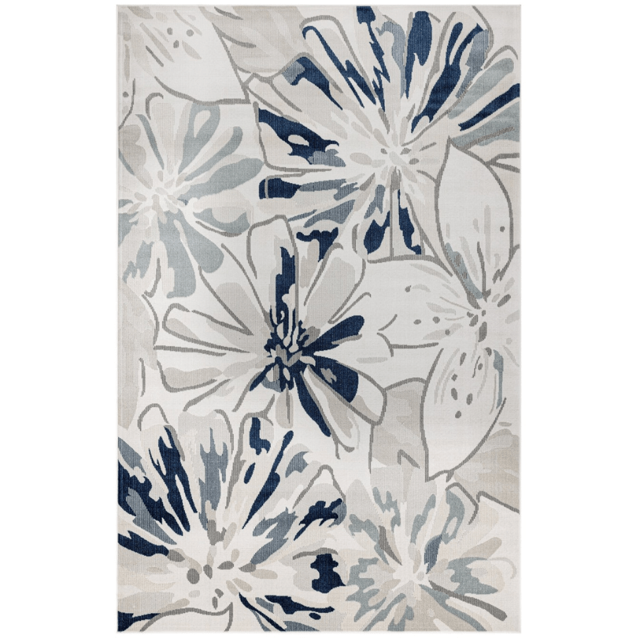 Tawang Navy and Cream Indoor Outdoor Rug - Floorsome - Rugs