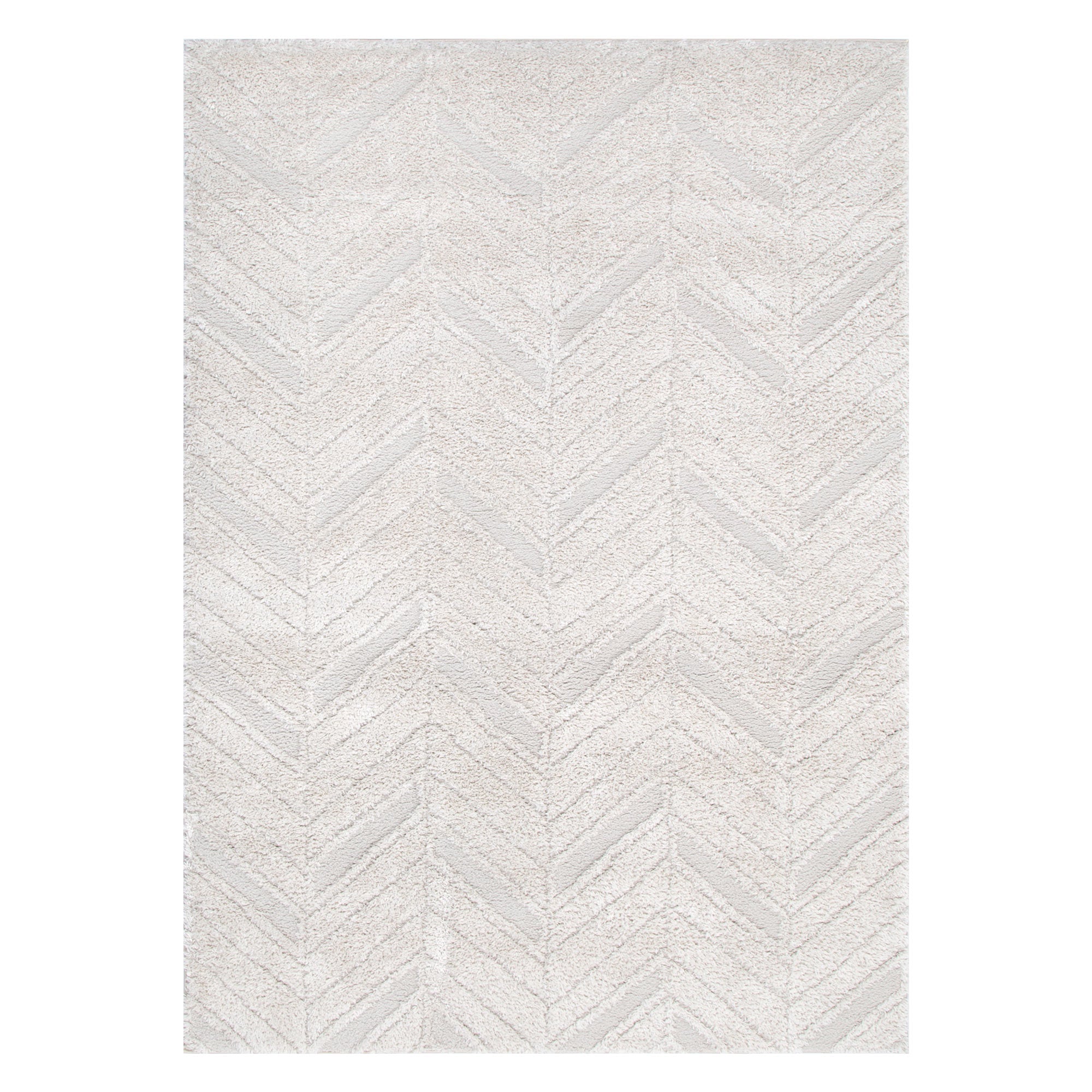 Tender Chevron Beige Shag Rug - Floorsome - Area Rug - TEND12001BEIG - Area Rug