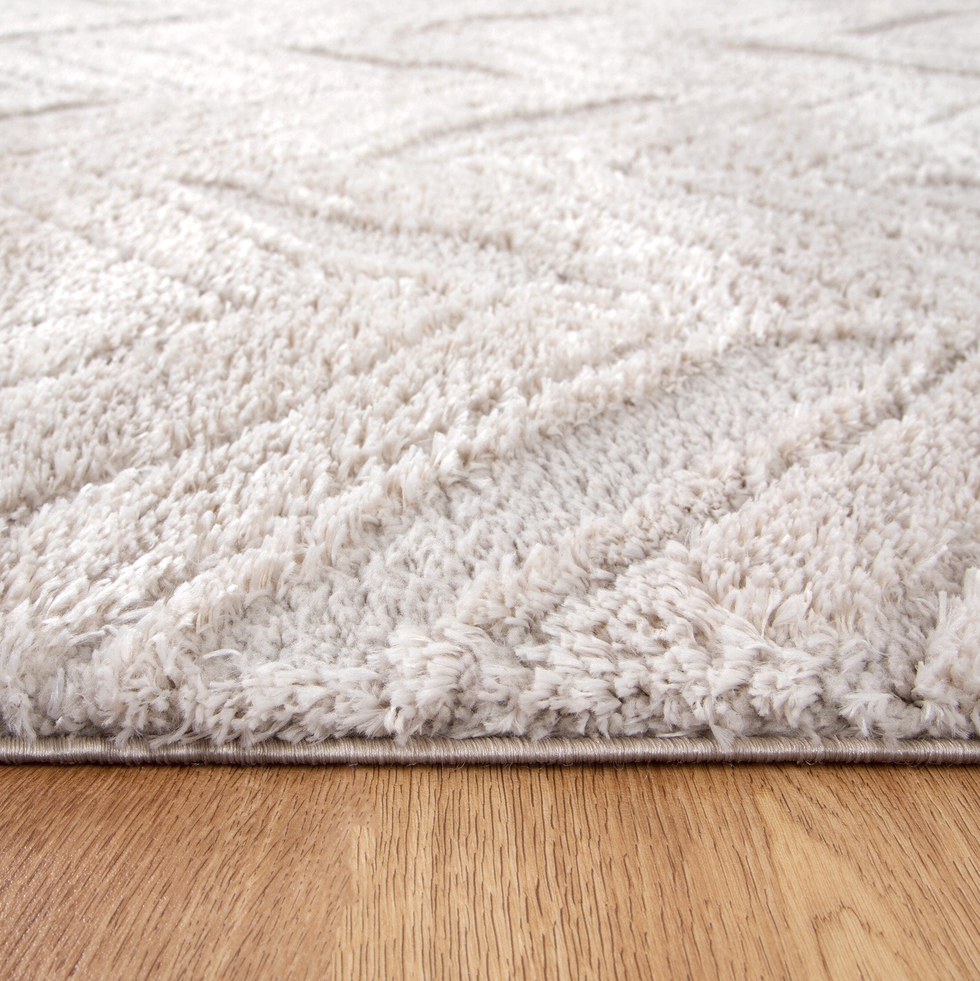 Tender Chevron Beige Shag Rug - Floorsome - Area Rug - TEND12001BEIG - Area Rug