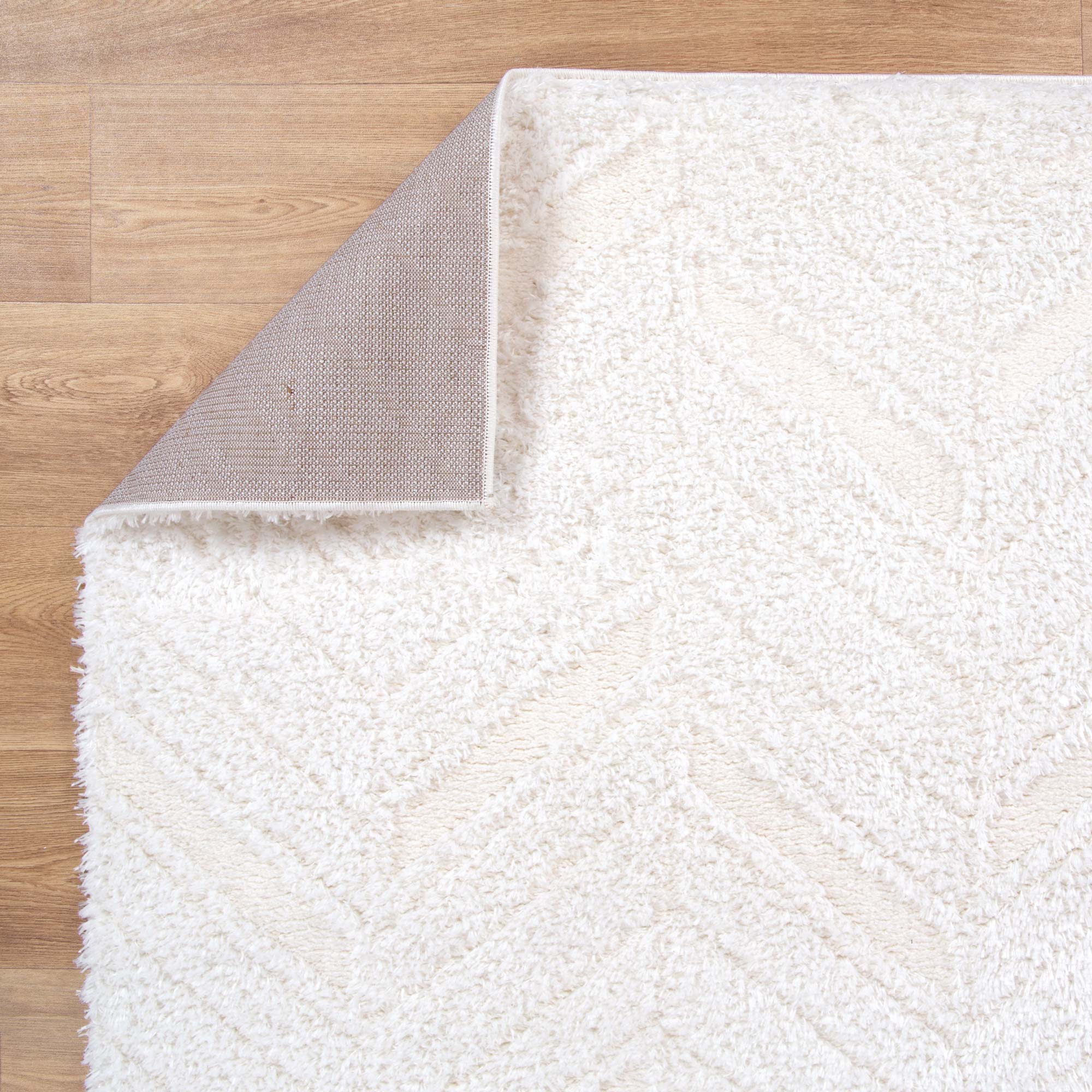 Tender Chevron Cream Shag Rug - Floorsome - Area Rug - TEND12001CREA - Area Rug