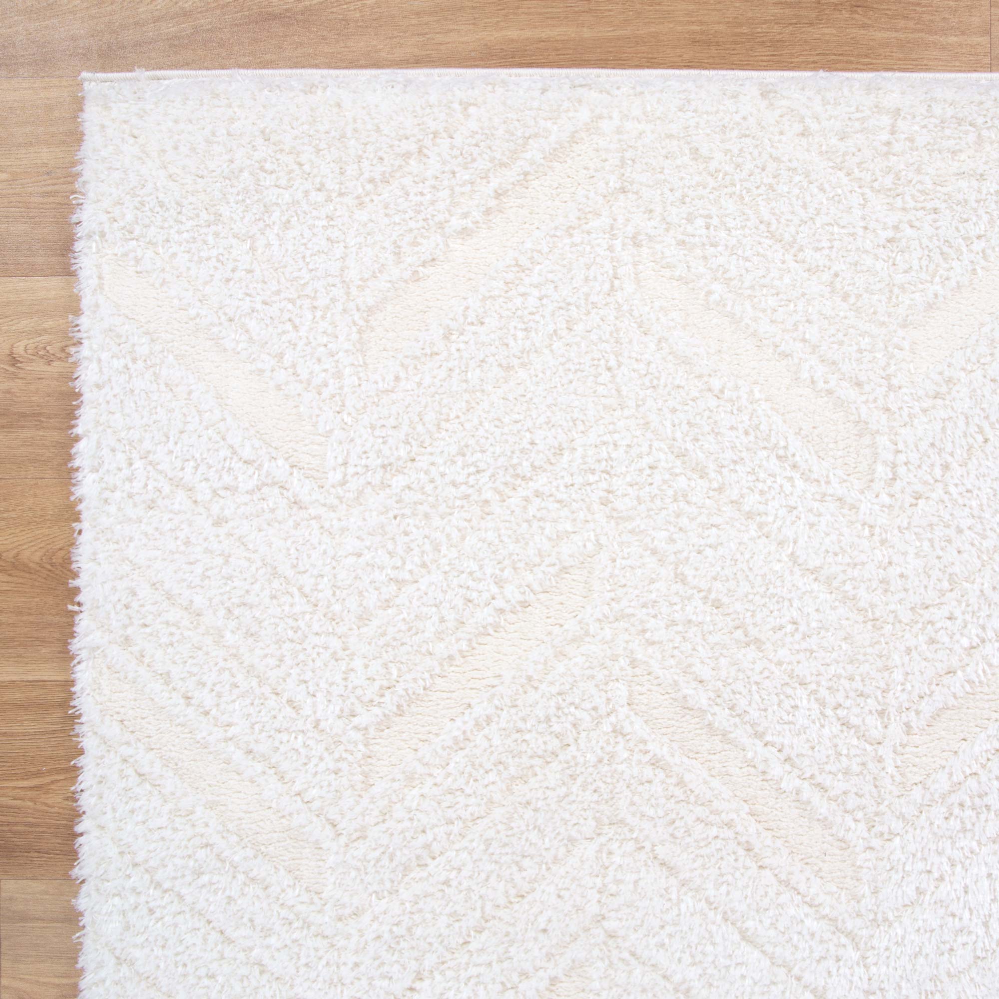 Tender Chevron Cream Shag Rug - Floorsome - Area Rug