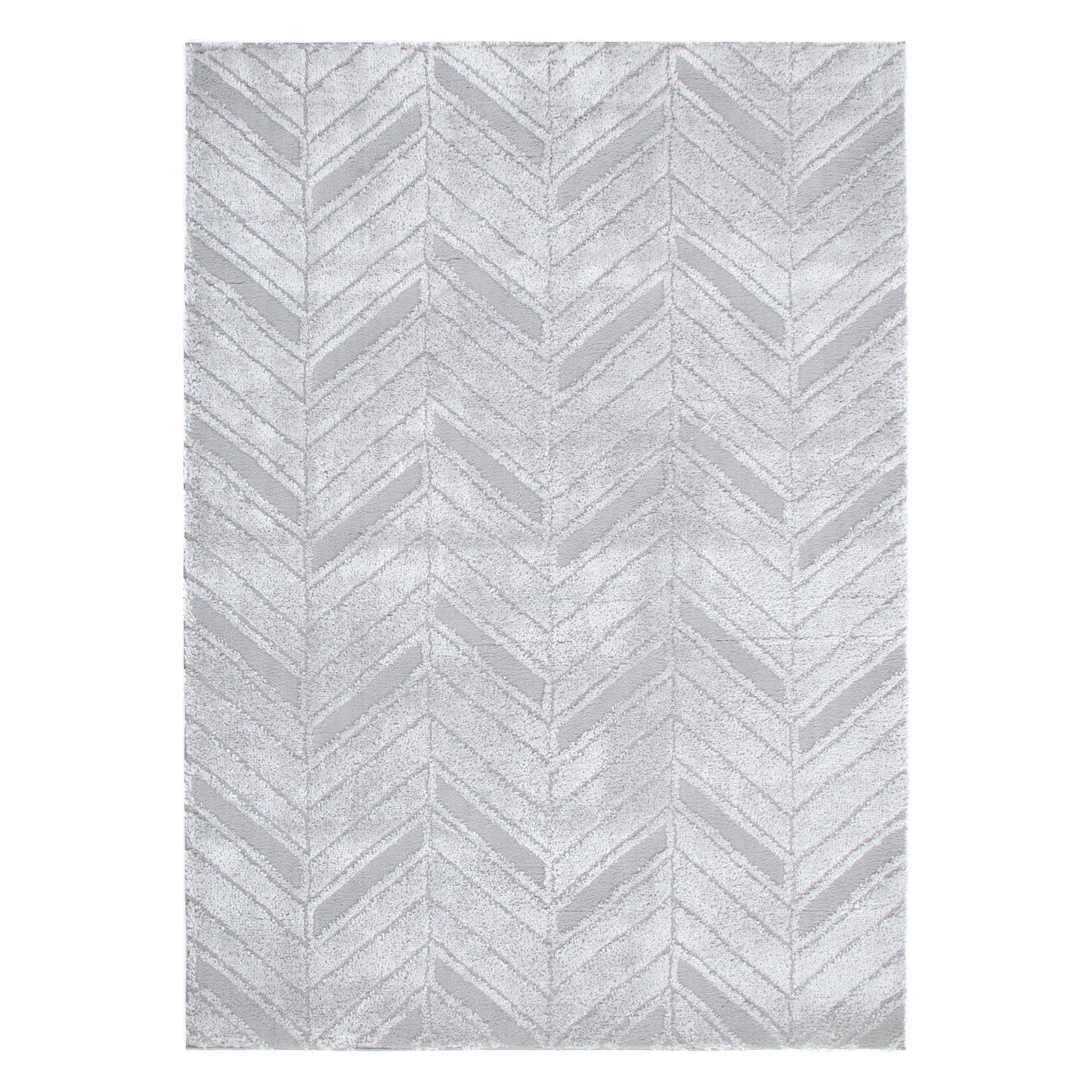 Tender Chevron Silver Shag Rug - Floorsome - Area Rug - TEND12001SILV - Area Rug