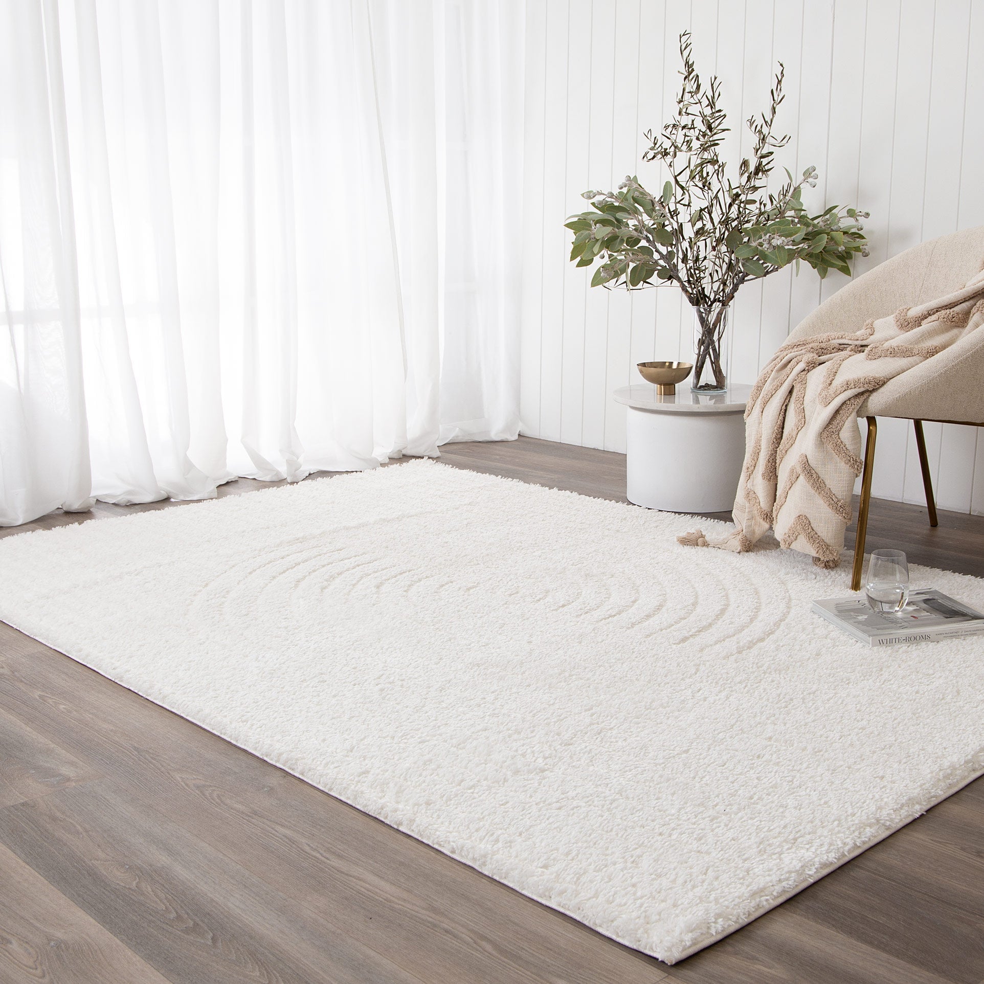 Tender Dior Cream Shag Rug - Floorsome - Area Rug - TEND12004CREA - Area Rug