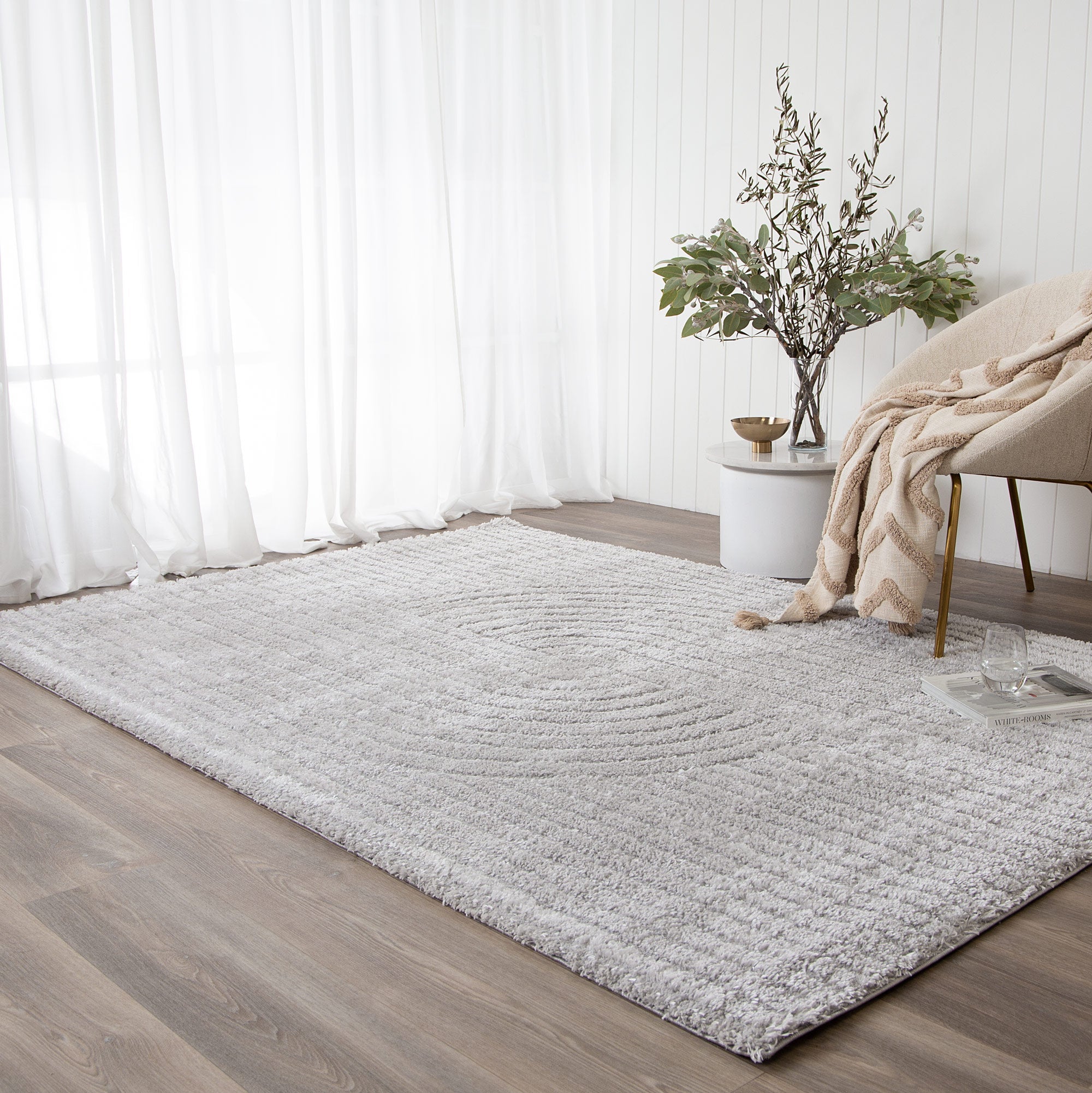 Tender Dior Silver Shag Rug - Floorsome - Area Rug - TEND12004SILV - Area Rug