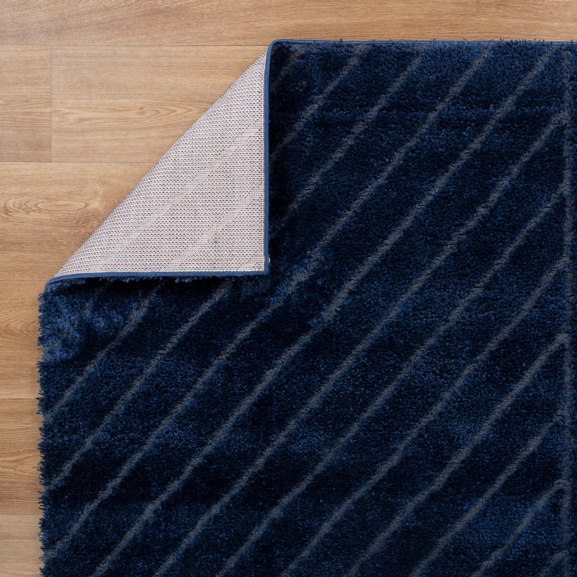 Tender Modern Navy Shag Rug - Floorsome - Area Rug - TEND12002NAVY - Area Rug