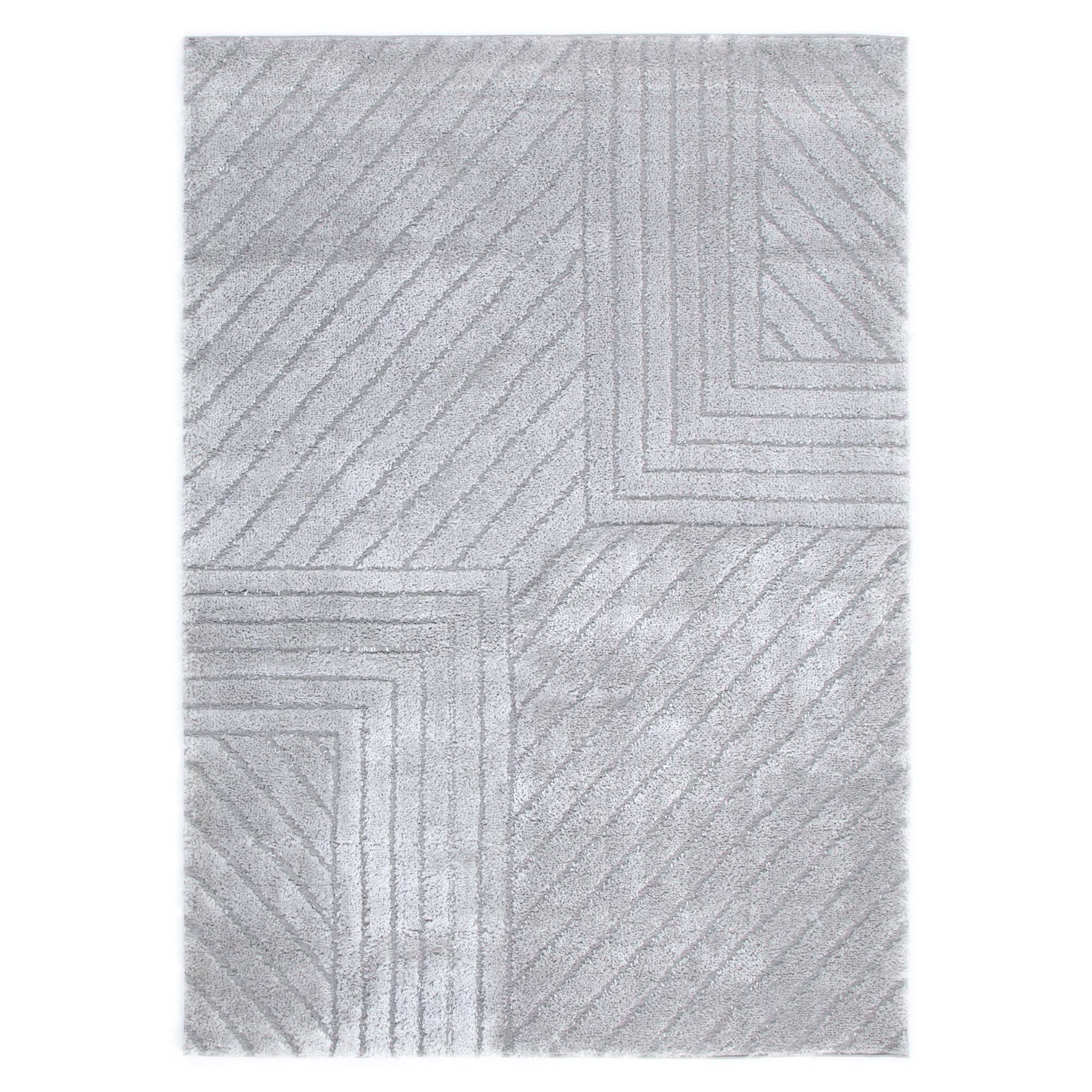 Tender Modern Silver Shag Rug - Floorsome - Area Rug - TEND12002SILV - Area Rug