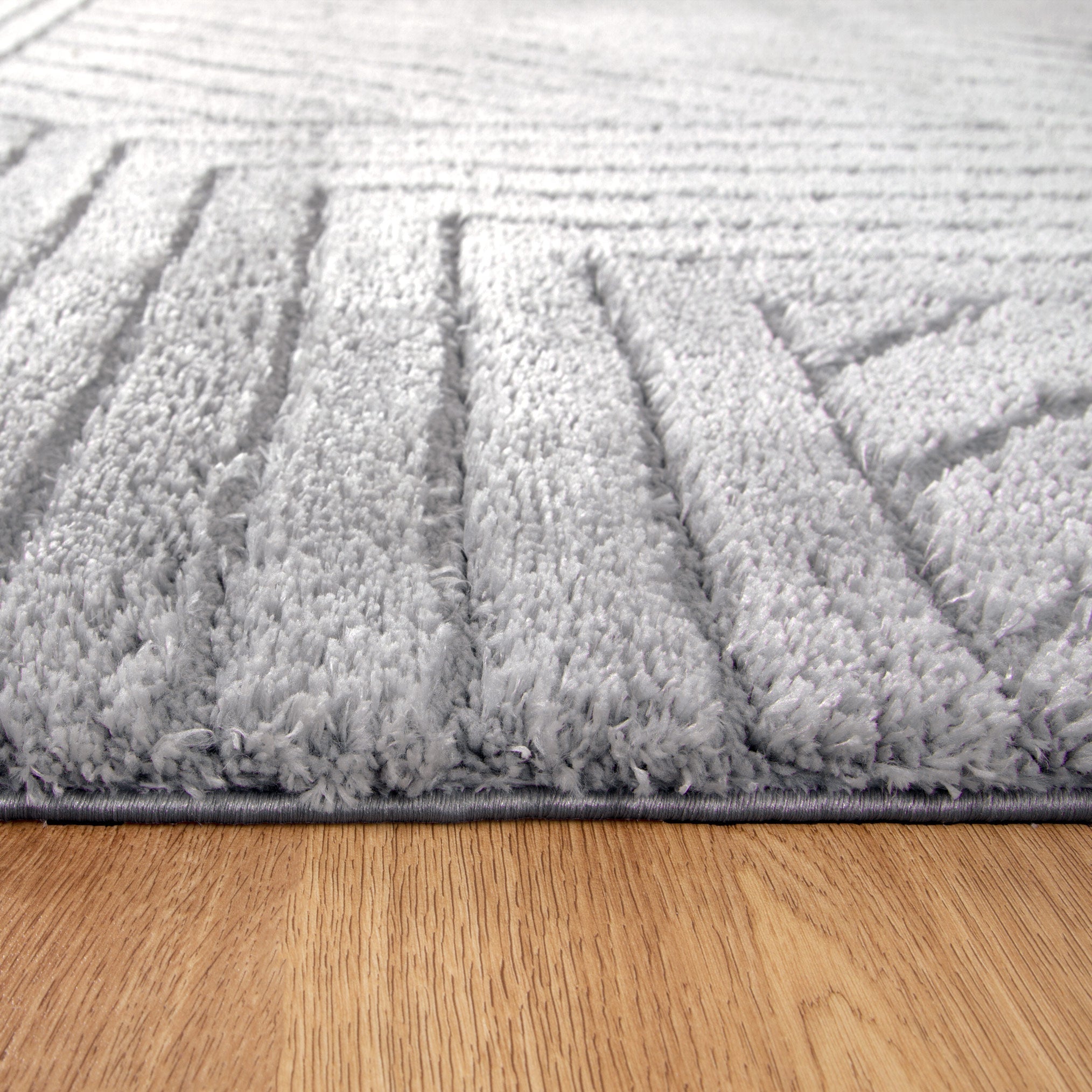 Tender Modern Silver Shag Rug - Floorsome - Area Rug - TEND12002SILV - Area Rug