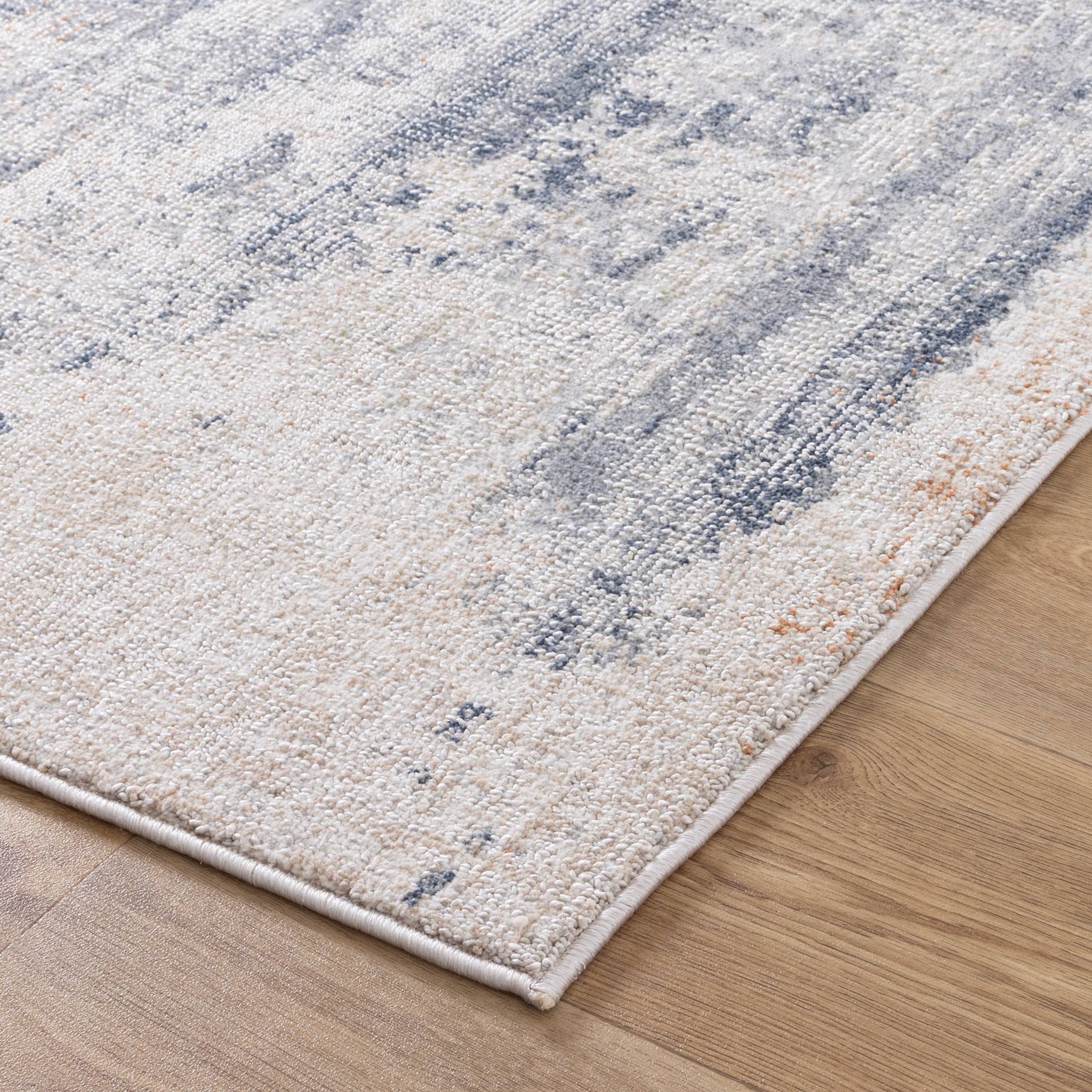 Toscana Distressed Splash Beige Blue Rug TOS5 - Floorsome - Area Rug - TOSC1605 - Area Rug