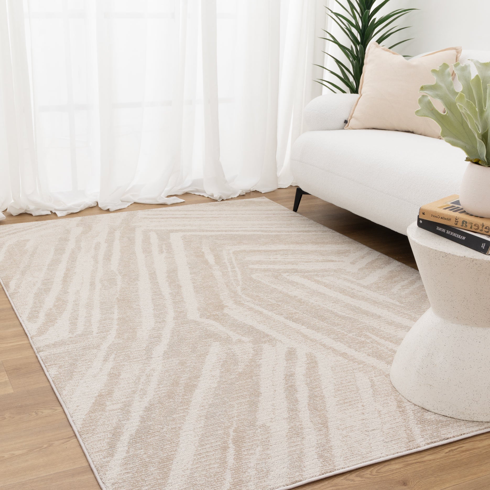 Toscana Geo Lines Beige Cream Rug - TOS1 - Floorsome - Area Rug - TOSC1601 - Area Rug