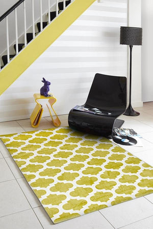 Trellis Stylish Design Rug Green - Floorsome - Modern