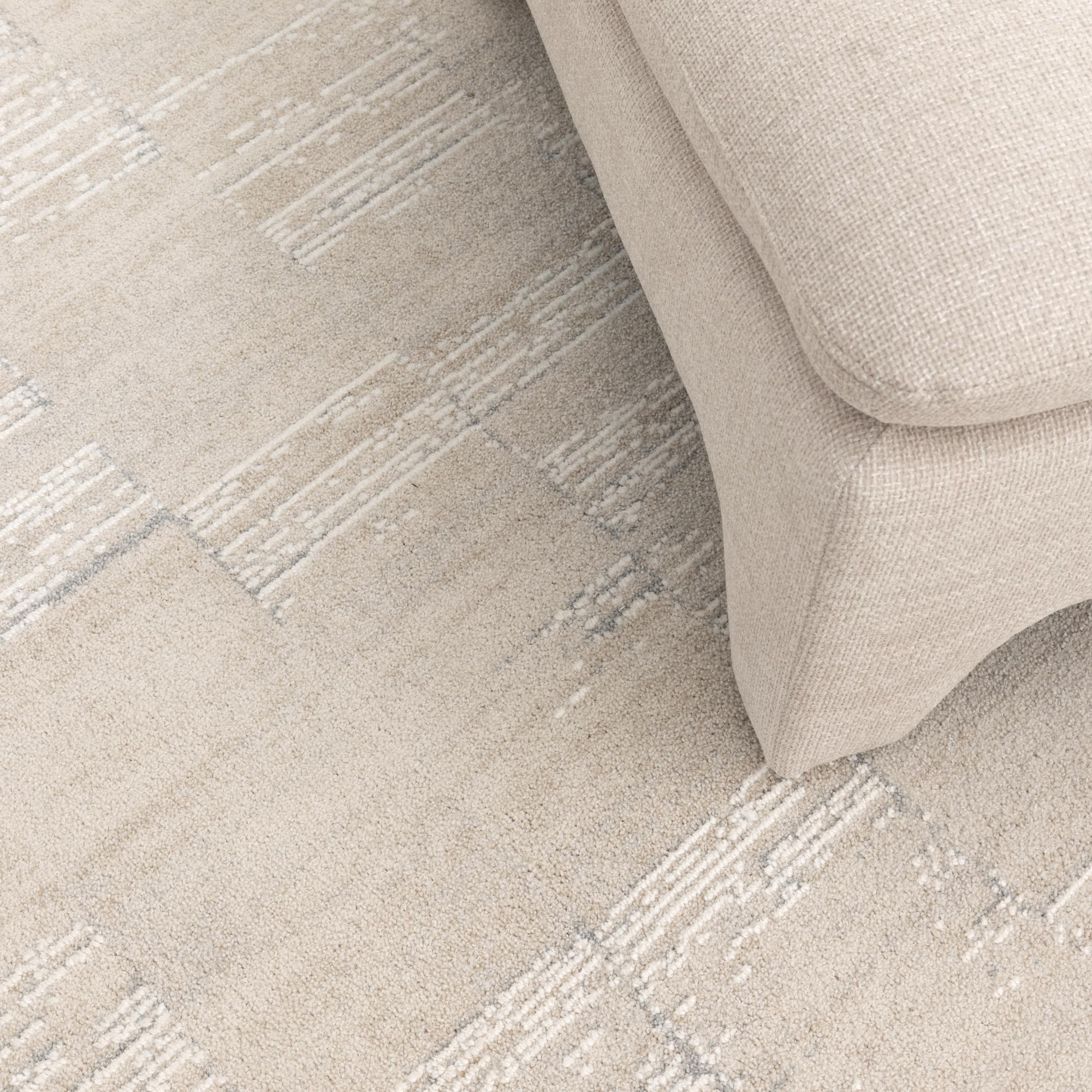 Trend Distressed Beige and Grey Rug - T300 - Floorsome - Area Rug - TREN508T300 - Area Rug