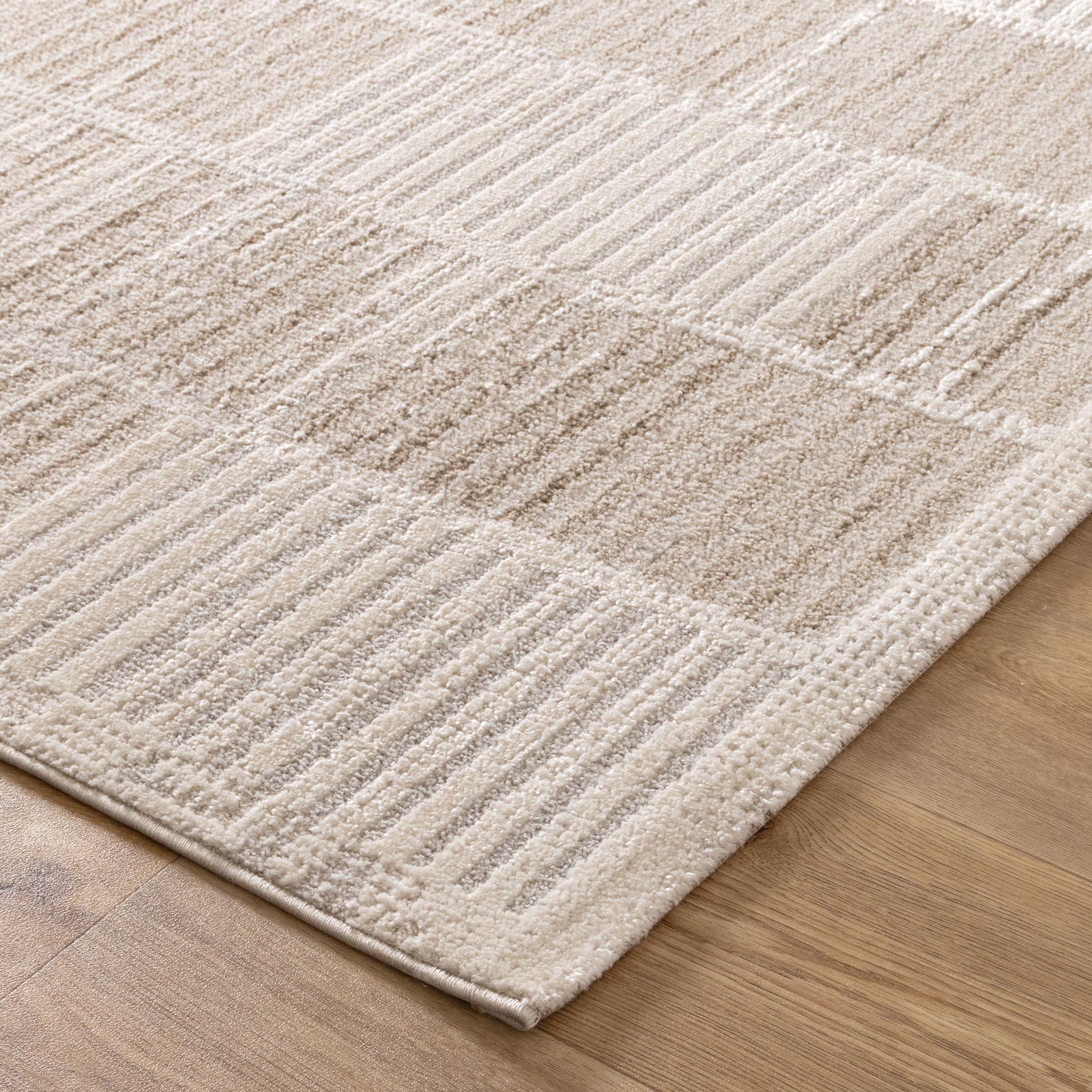 Trend Modern Stripes Grey and Beige Rug - T100 - Floorsome - Area Rug - TREN508T100 - Area Rug
