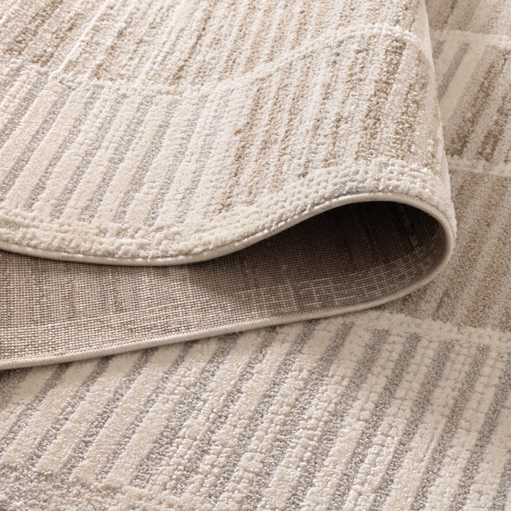 Trend Modern Stripes Grey and Beige Rug - T100 - Floorsome - Area Rug - TREN508T100 - Area Rug