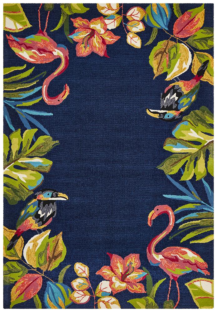 Tropical Garden Stunning Indoor Outdoor Rug - Floorsome - Outdoor - COP - 591 - NVY - 225X155 - Outdoor