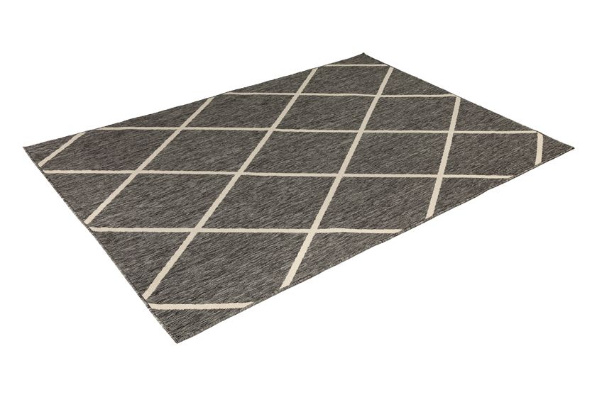 Tucson Grey Diamond Pattern Polypropylene Outdoor Rug - Floorsome - Outdoor Rugs - VERTUCGRY080150 - Outdoor Rugs