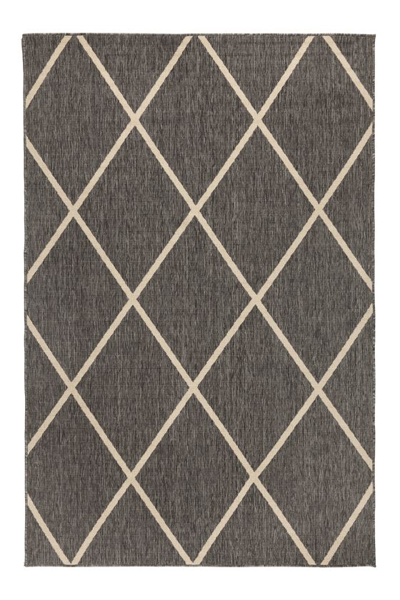 Tucson Grey Diamond Pattern Polypropylene Outdoor Rug - Floorsome - Outdoor Rugs - VERTUCGRY080150 - Outdoor Rugs