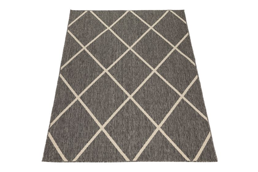 Tucson Grey Diamond Pattern Polypropylene Outdoor Rug - Floorsome - Outdoor Rugs - VERTUCGRY080150 - Outdoor Rugs