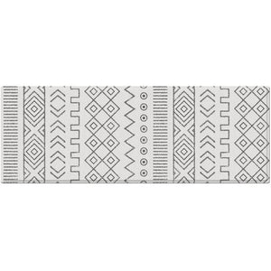 Vento Chevron Grey And White Soft Padded Kitchen Mat - Floorsome - Kitchen Mat